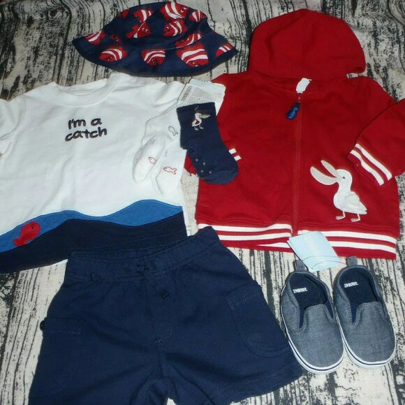 Gymboree Pelican Catch 12-18 Month Shorts Shirt Socks Size 04 Shoes Outfit NWT - Picture 6 of 7